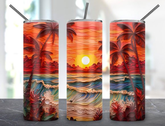 Download Beach 3D Tumbler Design 20oz - 3d tumbler Collection