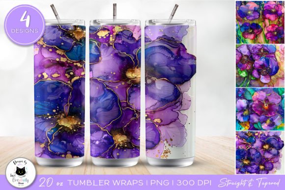 Download Glittery Violet Flower Tumbler Designs - Flower tumbler Collection