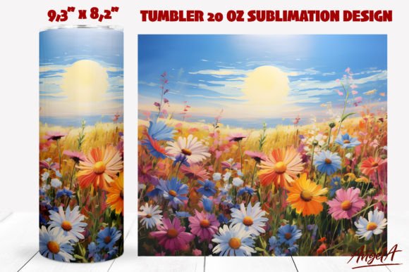 Download Wild Flower Tumbler Wrap, Oil Painting - Flower tumbler Collection