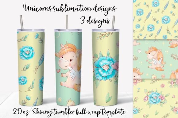 Download Unicorn Sublimation. Skinny Tumbler Wrap - Skinny tumbler Collection