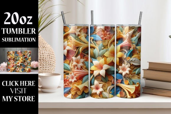 Download 3D Flower Tumbler Wrap Sublimation - Flower tumbler Collection