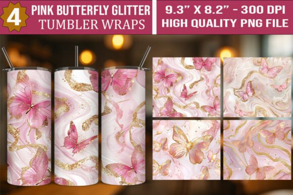 Download Glitter Butterfly 3D Tumbler Wraps Pack - 3d tumbler Collection