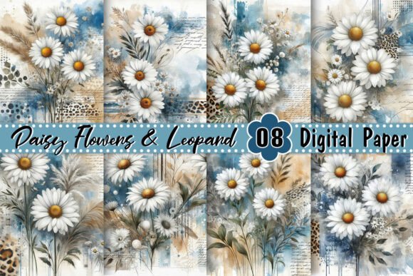 Download Daisy Flowers &amp; Leopard Background - Leopard background Collection