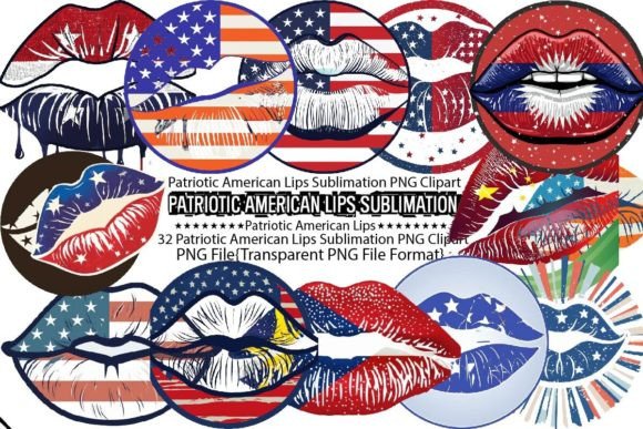 Download Patriotic American Lips Sublimation - Lips sublimation Collection