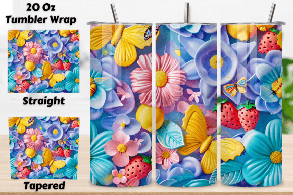 Download 20oz Skinny Flower Tumbler Wrap | Png - Flower tumbler Collection