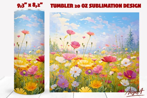 Download Flower Tumbler Wrap, Field of Flowers - Flower tumbler Collection