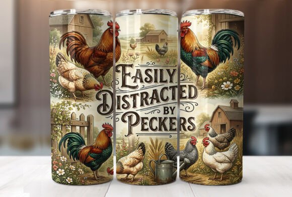 Download Funny Farm Chicken Skinny Tumbler Wrap - Skinny tumbler Collection