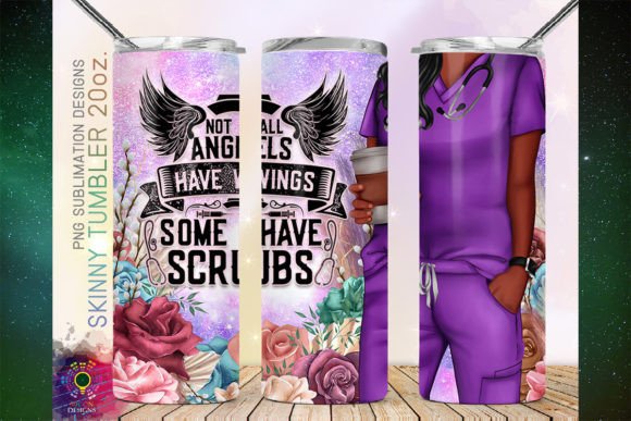 Download Nurse Purple Scrubs Boho Flower Tumbler - Flower tumbler Collection